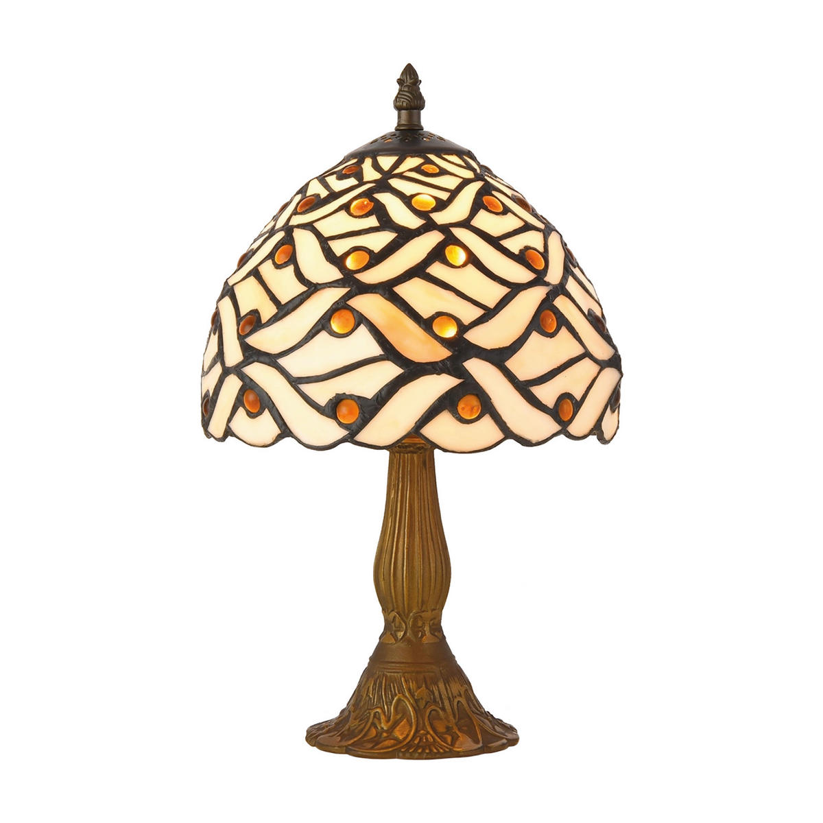 ASZTALI LÁMPA - barna/többszínű, Basics, Üveg/fém (17.5/33.5/17.5cm)