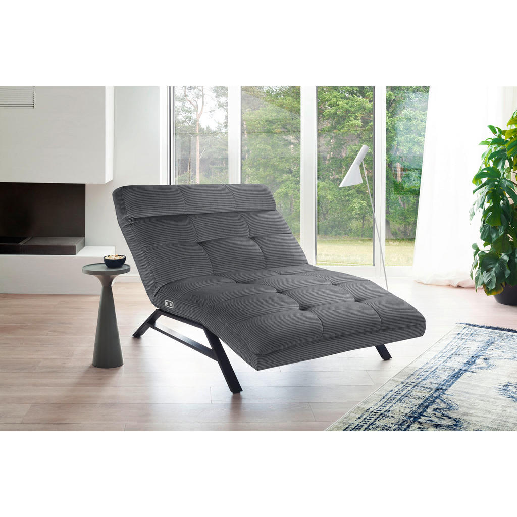 Thumbnail - Pure Home Lifestyle Liege, Anthrazit, Textil, 120x54-113x158-198 cm, Goldenes M, Dgm, Lederauswahl, Stoffauswahl, motori...