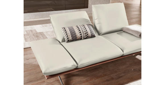 2,5-SITZER in Leder Creme  - Edelstahlfarben/Creme, Design, Leder/Holz (236/73/93cm) - Dieter Knoll