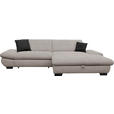 ECKSOFA  in Mikrofaser Hellgrau  290/198 cm  - Hellgrau/Schwarz, Design, Textil/Metall (290/198cm) - Xora