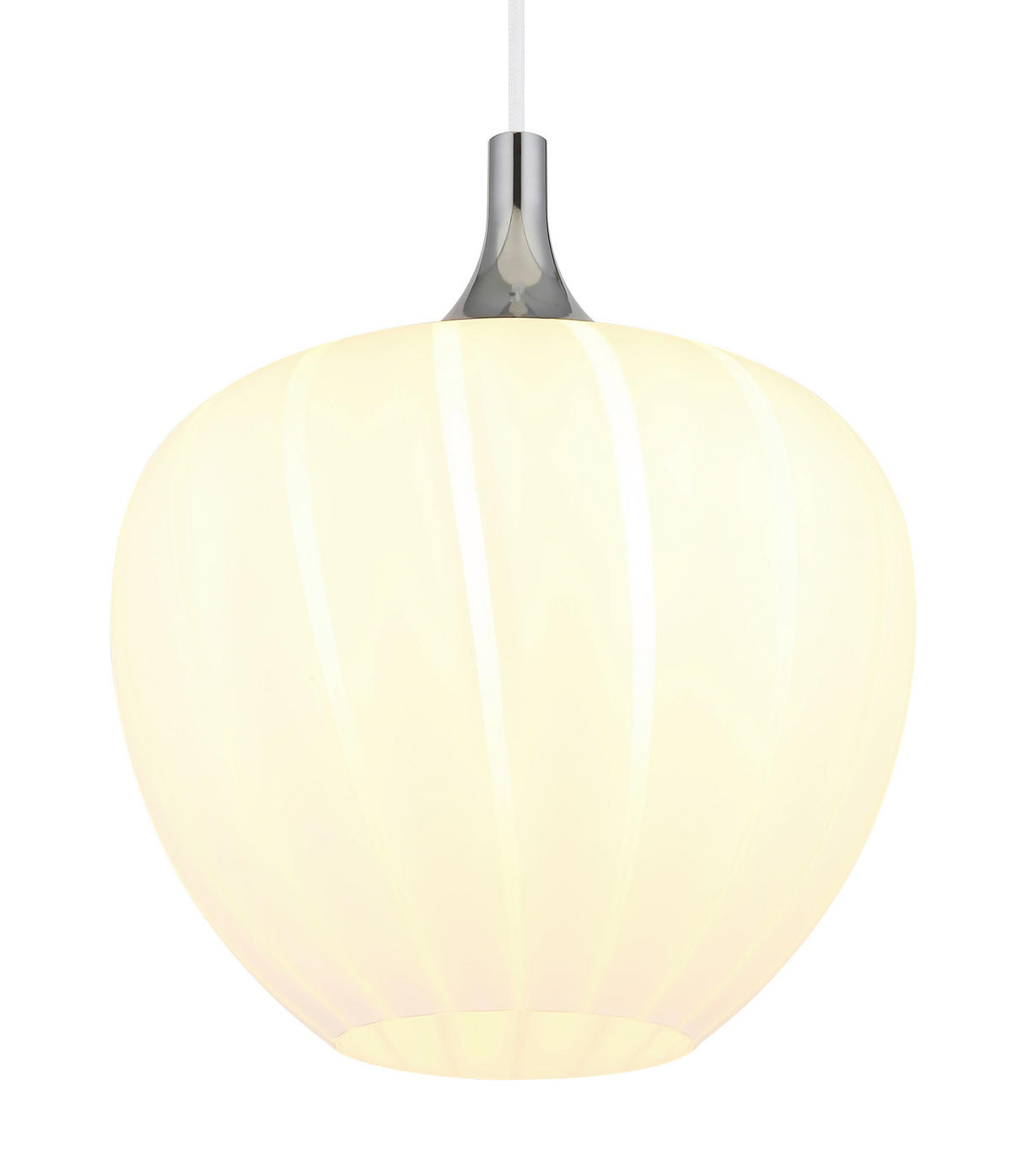 VISEČA SVETILKA        29/120 cm      E27 - barve kroma/bela, Konvencionalno, kovina/steklo (29/120cm) - Globo
