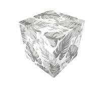 SITZWÜRFEL in Grau, Weiß Textil Grau, Weiß  - Weiß/Grau, Basics, Textil (42/42/42cm)