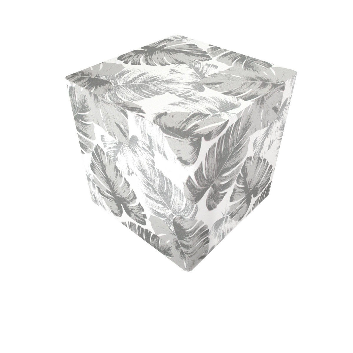 SITZWÜRFEL in Grau, Weiß Textil Grau, Weiß  - Weiß/Grau, Basics, Textil (42/42/42cm)