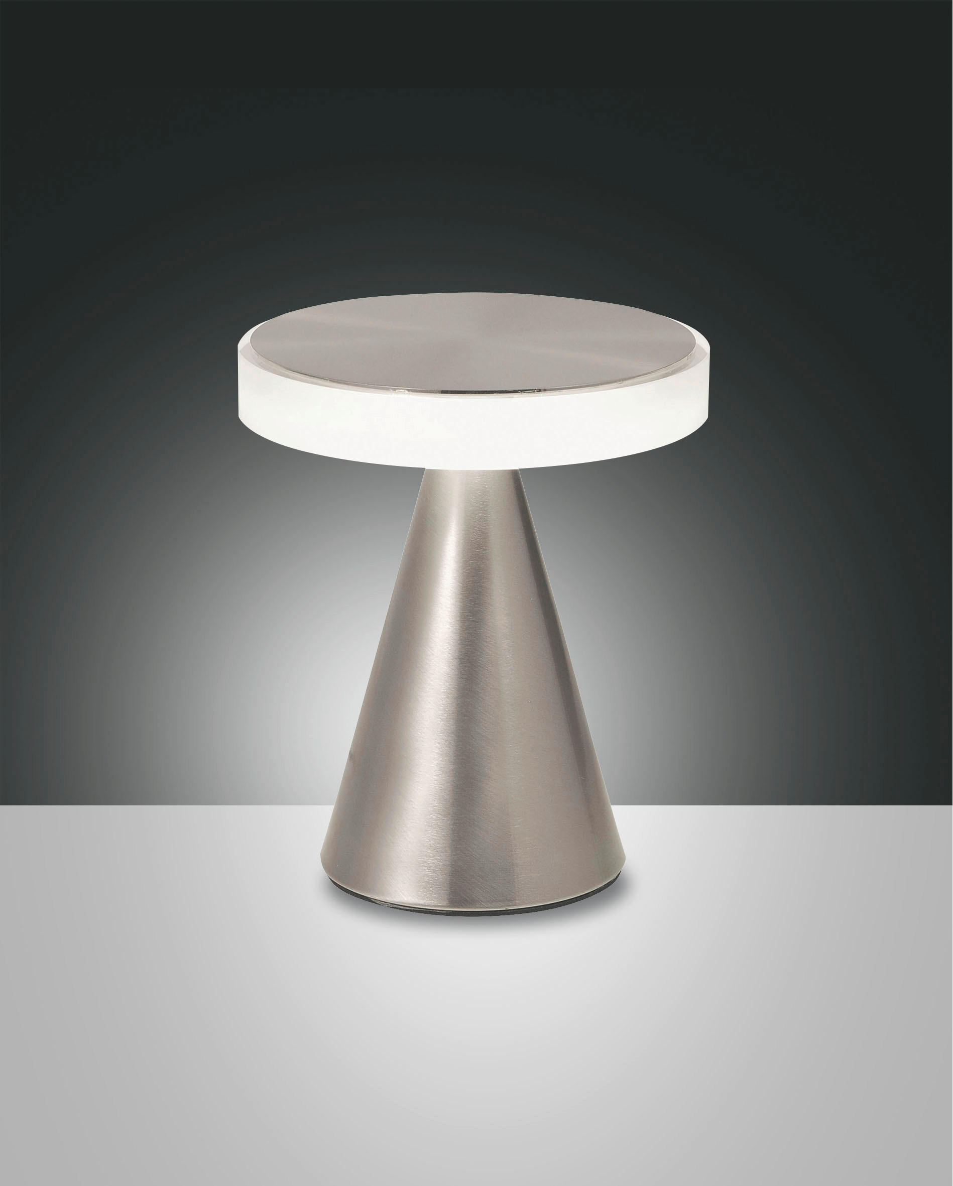 LED-TISCHLEUCHTE Neutra 17/20 cm   - Weiß/Nickelfarben, Basics, Kunststoff/Metall (17/20cm) - Fabas Luce