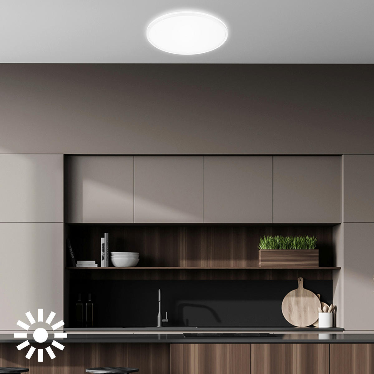 LED-DECKENLEUCHTE Pulap 33/6 cm   - Weiß, Basics, Kunststoff (33/6cm) - Briloner