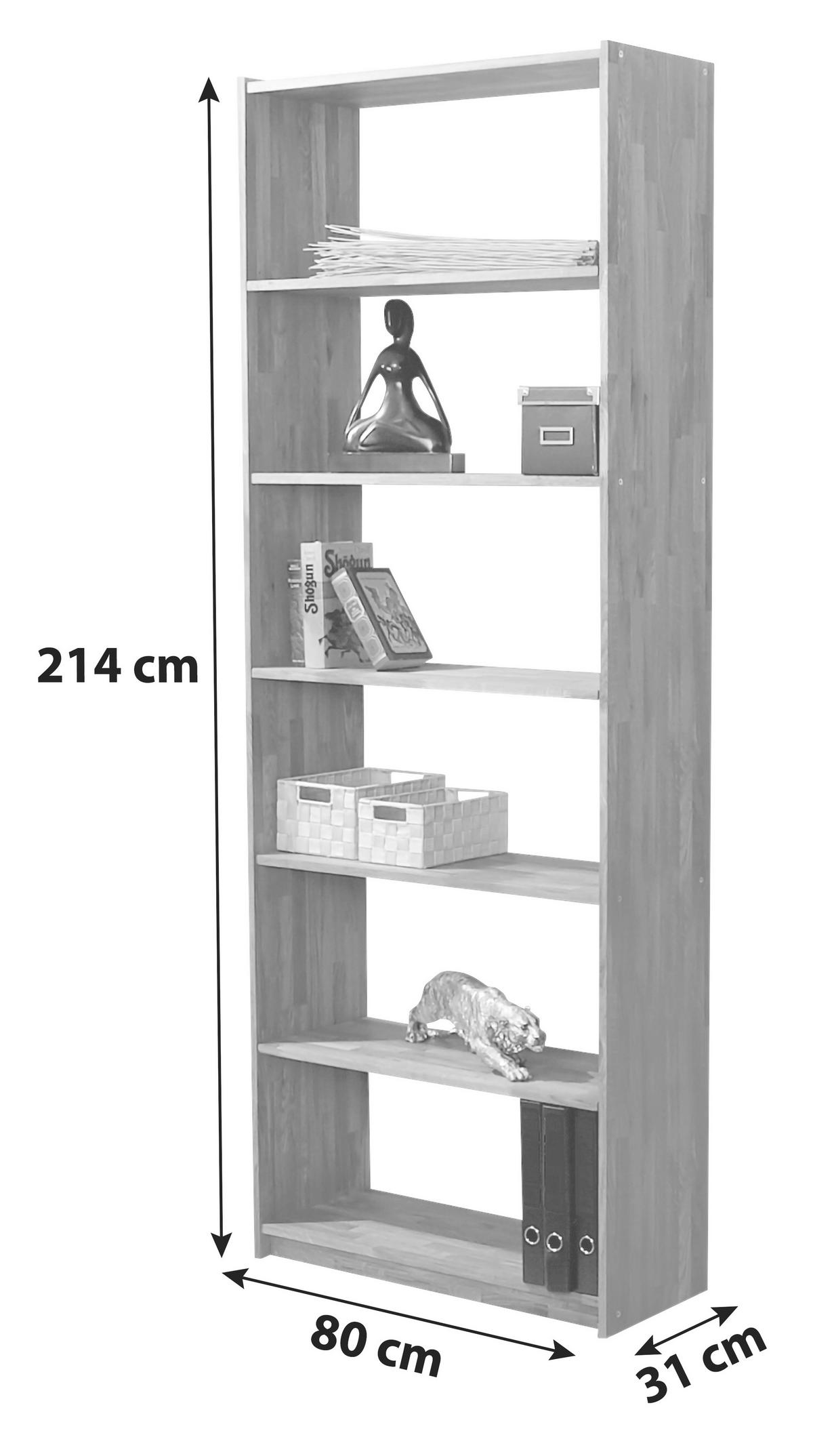 REGAL  80/214/31 cm Buchefarben  - Buchefarben, Basics, Holz (80/214/31cm) - MID.YOU