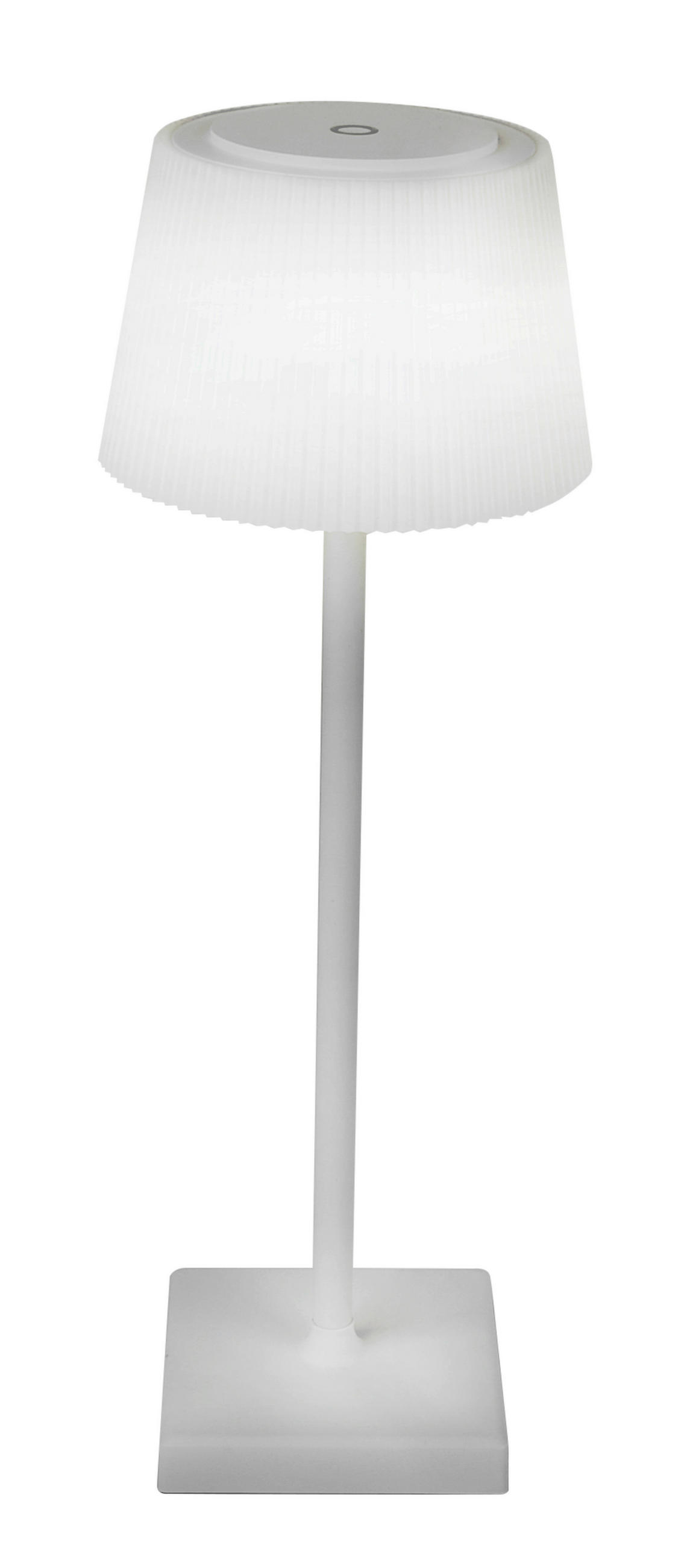 STOLNÍ LAMPA NA BATERIE, dotykový stmívač, 12/38 cm  - bílá, Konvenční, kov/plast (12/38cm) - Novel