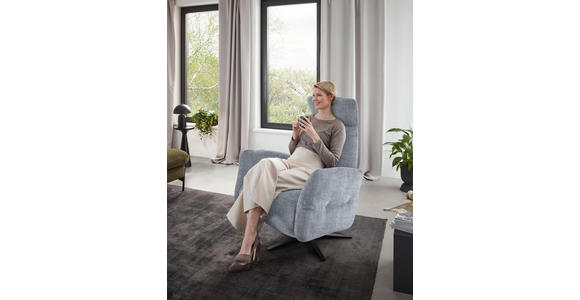 RELAXSESSEL in Textil Blaugrau - Blaugrau/Schwarz, Design, Textil/Metall (78/113/90cm) - Dieter Knoll