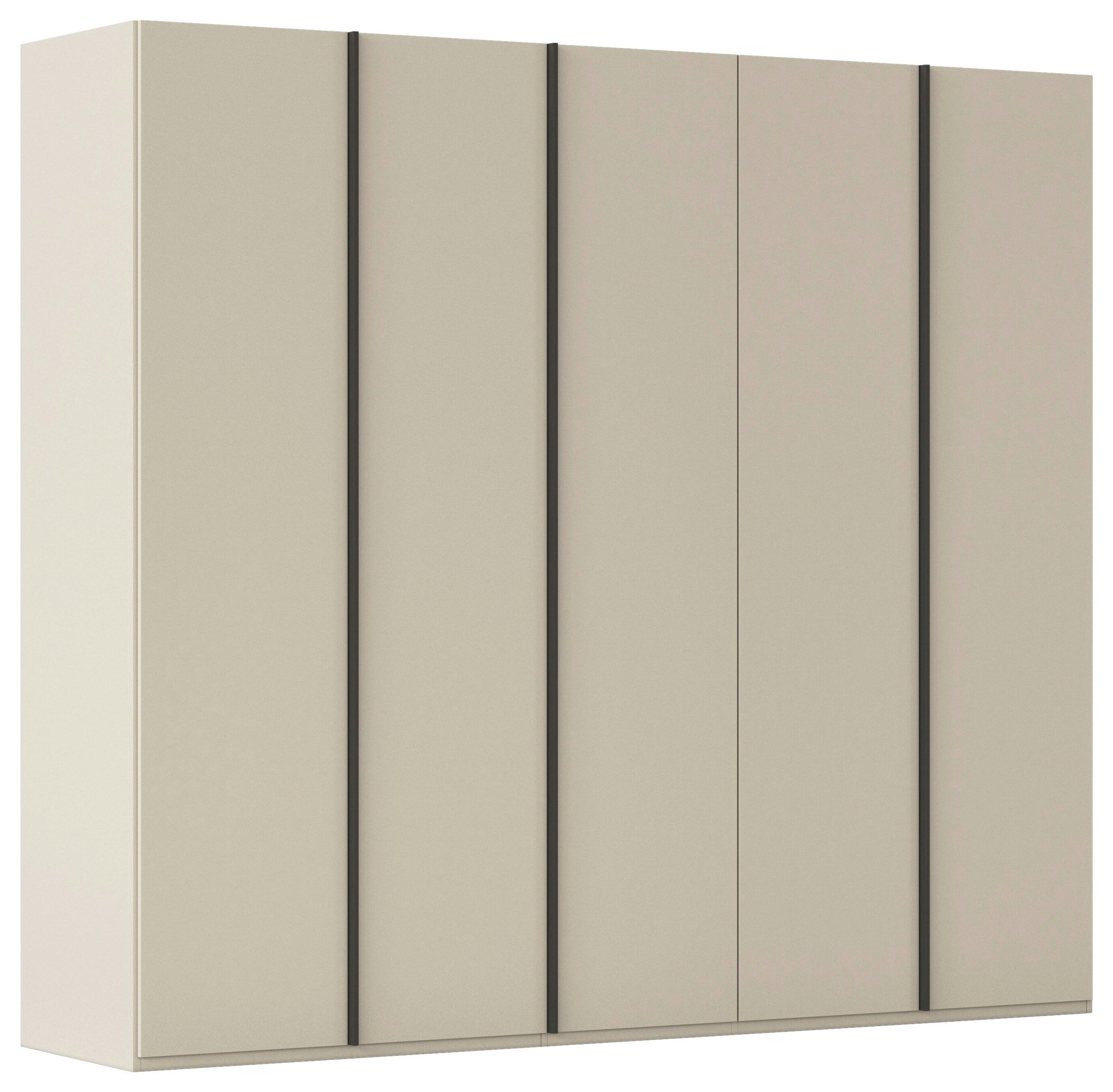 DREHTÜRENSCHRANK 251/223/61 cm,  in Champagner, 5-türig  - Champagner/Graphitfarben, Basics, Holzwerkstoff/Metall (251/223/61cm) - Novel