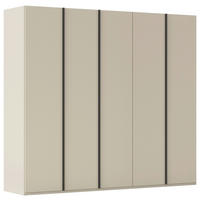 DREHTÜRENSCHRANK 251/223/61 cm,  in Champagner, 5-türig  - Champagner/Graphitfarben, Basics, Holzwerkstoff/Metall (251/223/61cm) - Novel