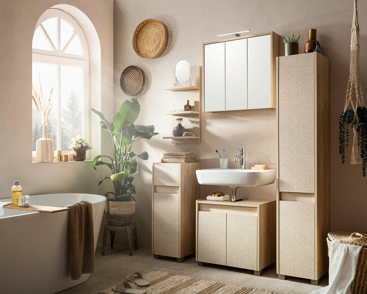 HOCHSCHRANK 30,2/164,5/33 cm  - Eichefarben/Beige, MODERN, Holzwerkstoff/Kunststoff (30,2/164,5/33cm) - MID.YOU