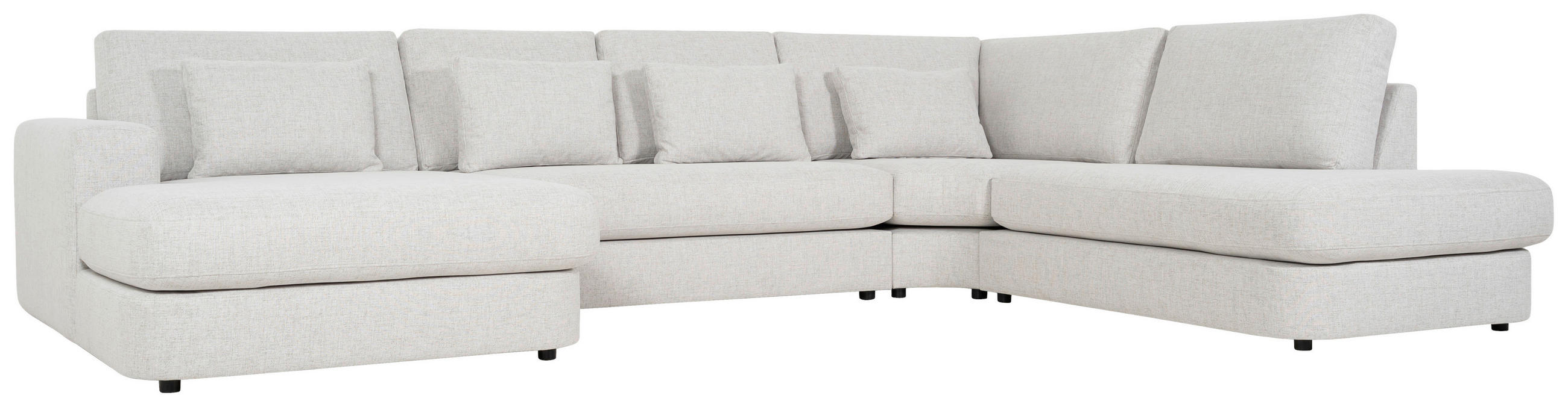 SOFFA i flatväv beige  - beige/svart, Klassisk, metall/trä (380/93/175cm) - Novel