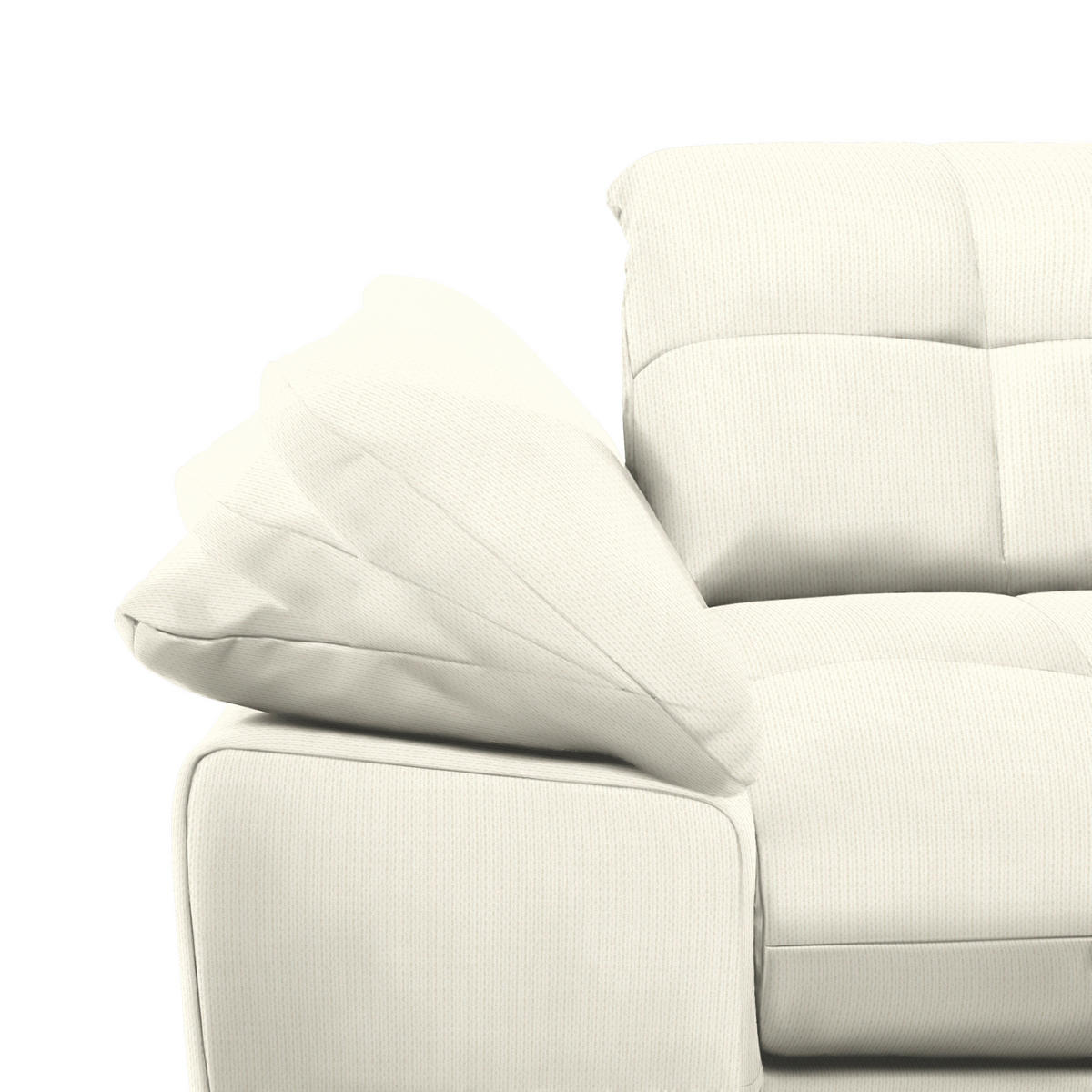 ECKSOFA in Mikrofaser Weiss  - Chromfarben/Weiss, Design, Textil/Metall (265/180cm) - Carryhome