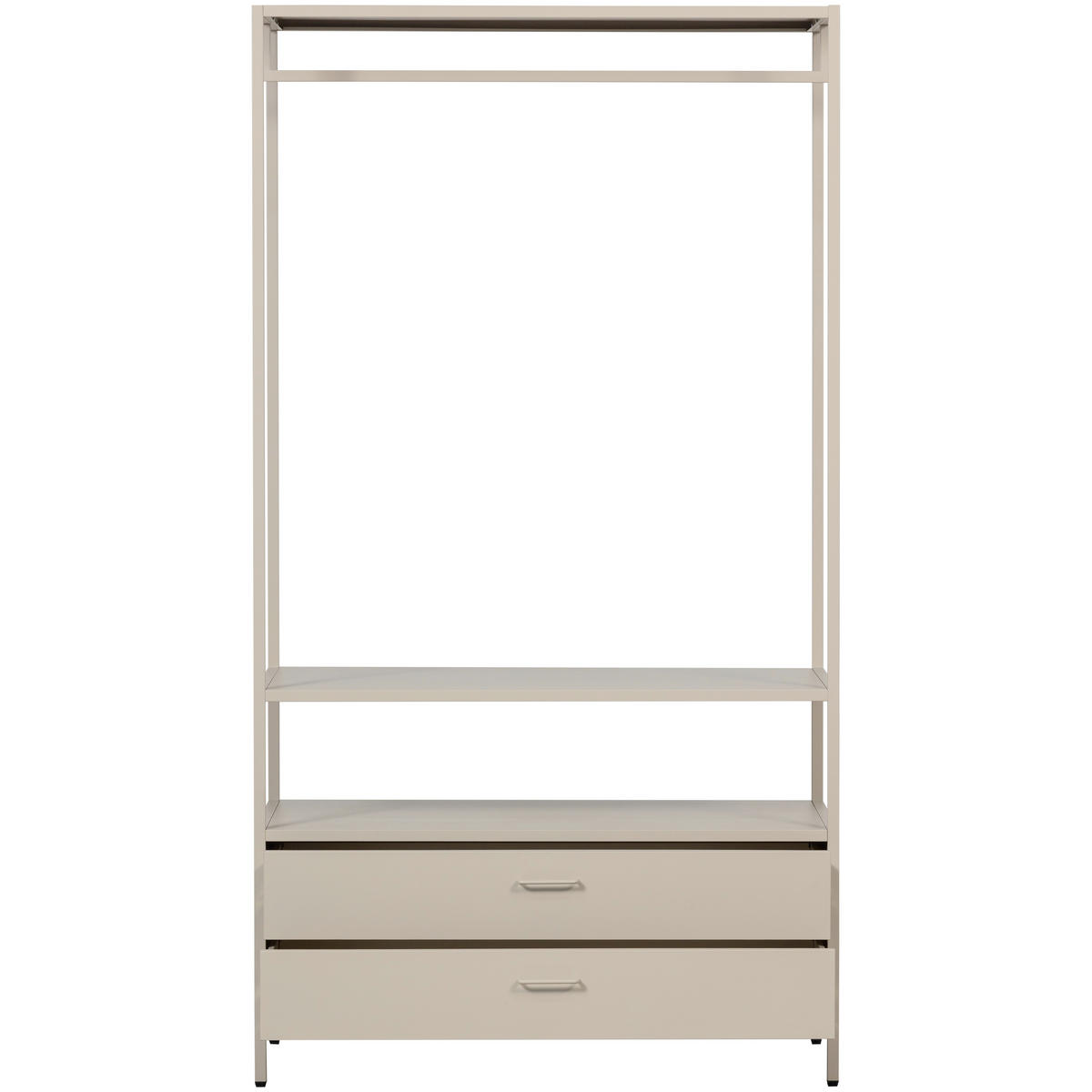 OFFENER KLEIDERSCHRANK 100/185/54 cm  in Sandfarben  - Sandfarben, Basics, Metall (100/185/54cm) - MID.YOU