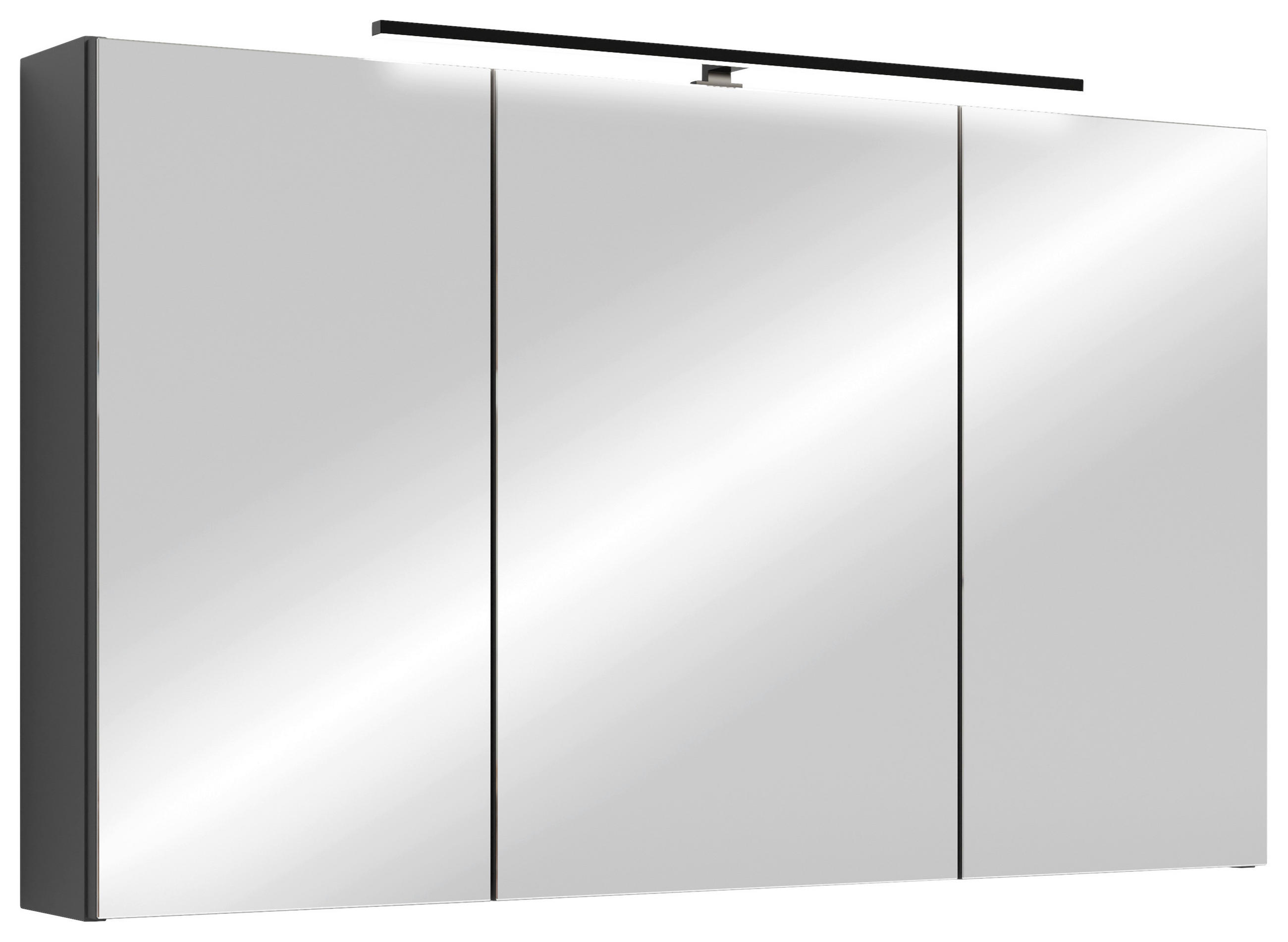 SPIEGELSCHRANK 100/60/20 cm  - Anthrazit, MODERN, Glas/Holzwerkstoff (100/60/20cm) - MID.YOU