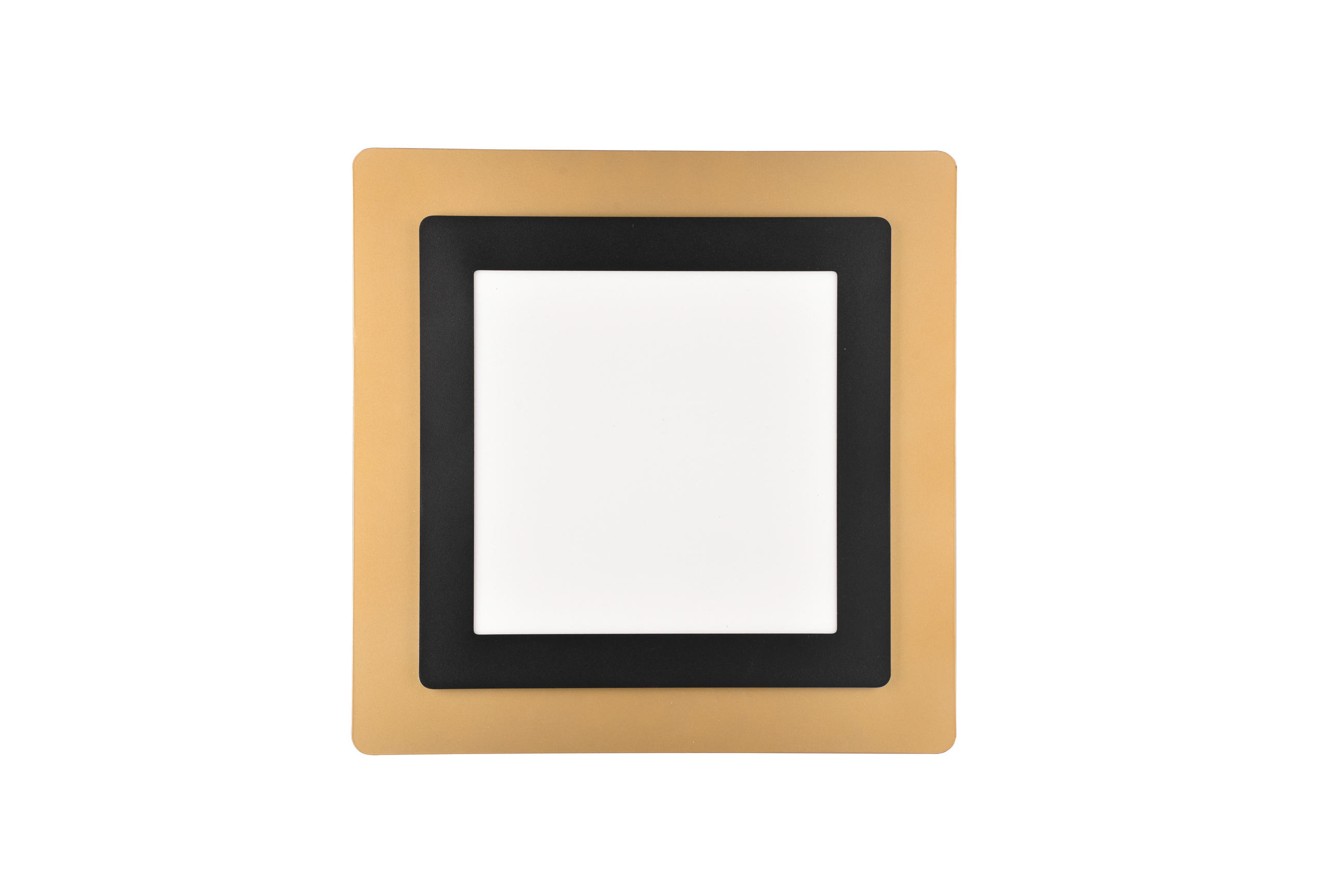 Trio Leuchten Led-Deckenleuchte Morgan Schwarz, Gold 45x4.2x45 cm
