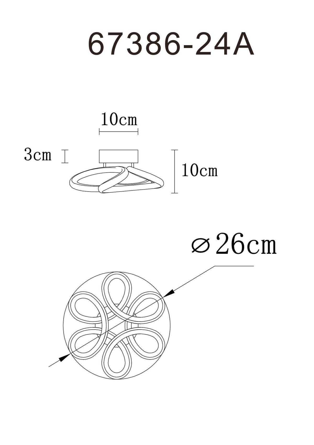 LED-TAKLAMPA MELISAND 26/10 cm  - vit/antracit, Basics, metall/plast (26/10cm) - Globo