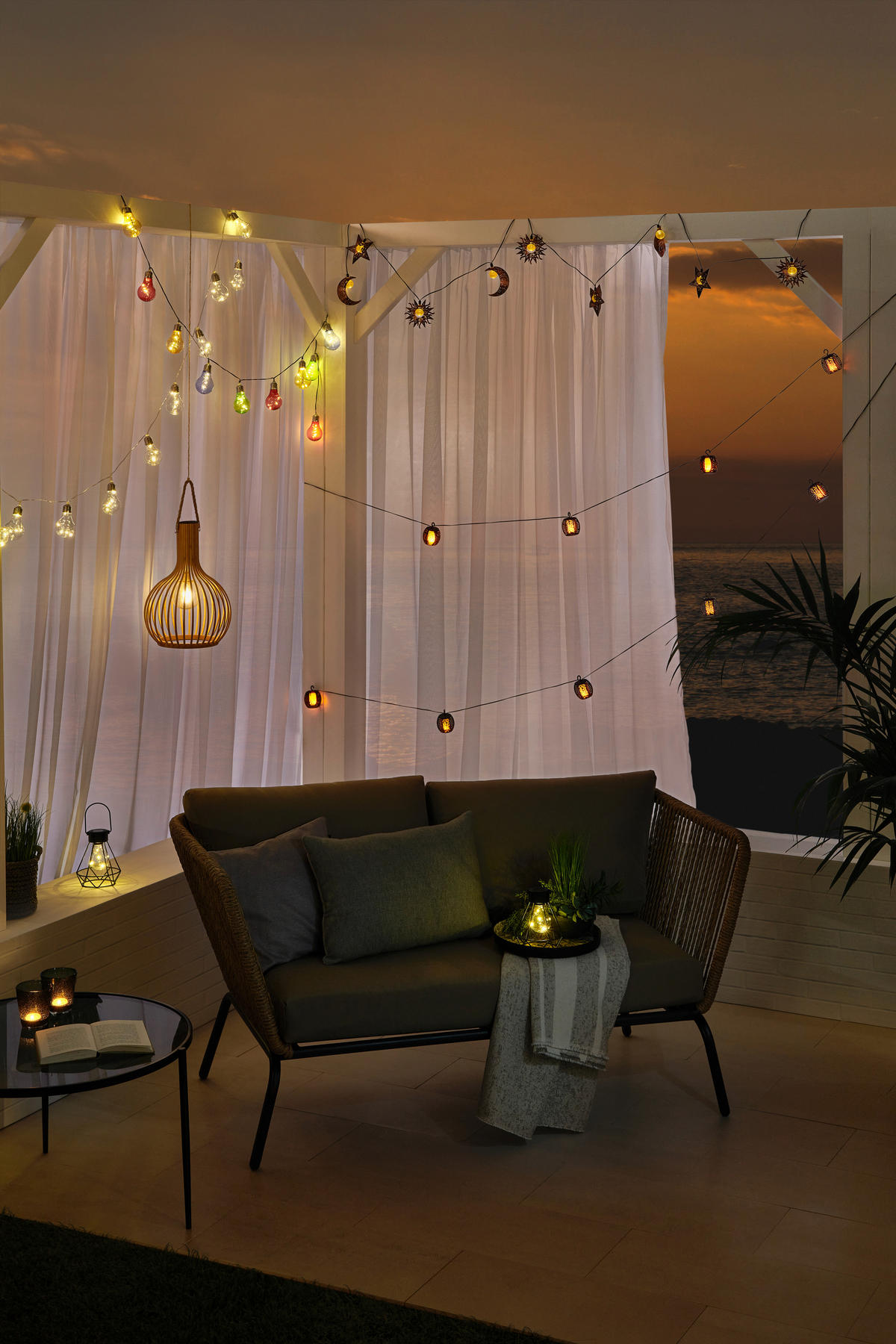 SOLÁRNÍ SVÍTIDLO, 380 cm - černá/průhledné, Lifestyle, kov/plast (380cm) - Ambia Garden