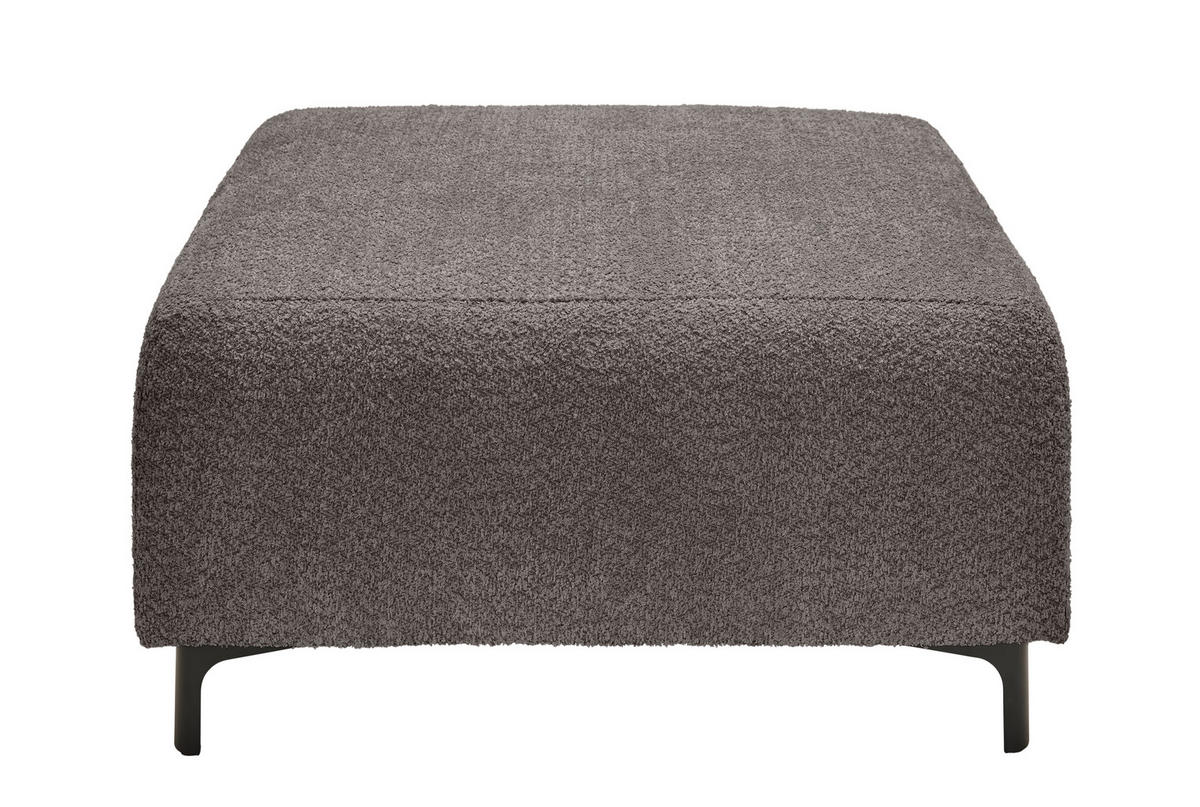 HOCKER Chenille Anthrazit  - Anthrazit/Schwarz, KONVENTIONELL, Textil/Metall (99/46/77cm) - Carryhome