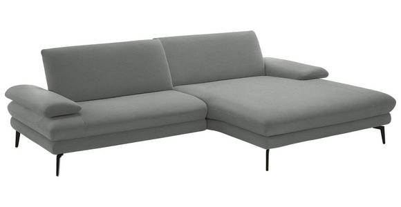 ECKSOFA  in Chenille, Flachgewebe Grau  284/180 cm  - Schwarz/Grau, Design, Textil/Metall (284/180cm) - Dieter Knoll