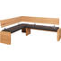 ECKBANK Echtleder Kernbuche massiv Buchefarben, Dunkelbraun - Dunkelbraun/Buchefarben, Design, Leder/Holz (171/208cm) - Voleo