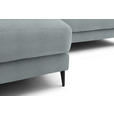 ECKSOFA  in Flachgewebe Hellblau  177/253 cm  - Schwarz/Hellblau, Design, Textil/Metall (177/253cm) - Dieter Knoll