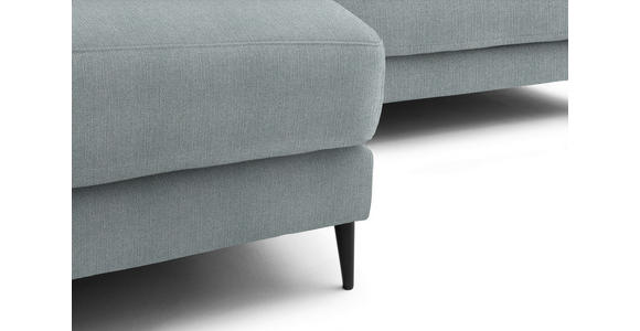ECKSOFA  in Flachgewebe Hellblau  177/253 cm  - Schwarz/Hellblau, Design, Textil/Metall (177/253cm) - Dieter Knoll