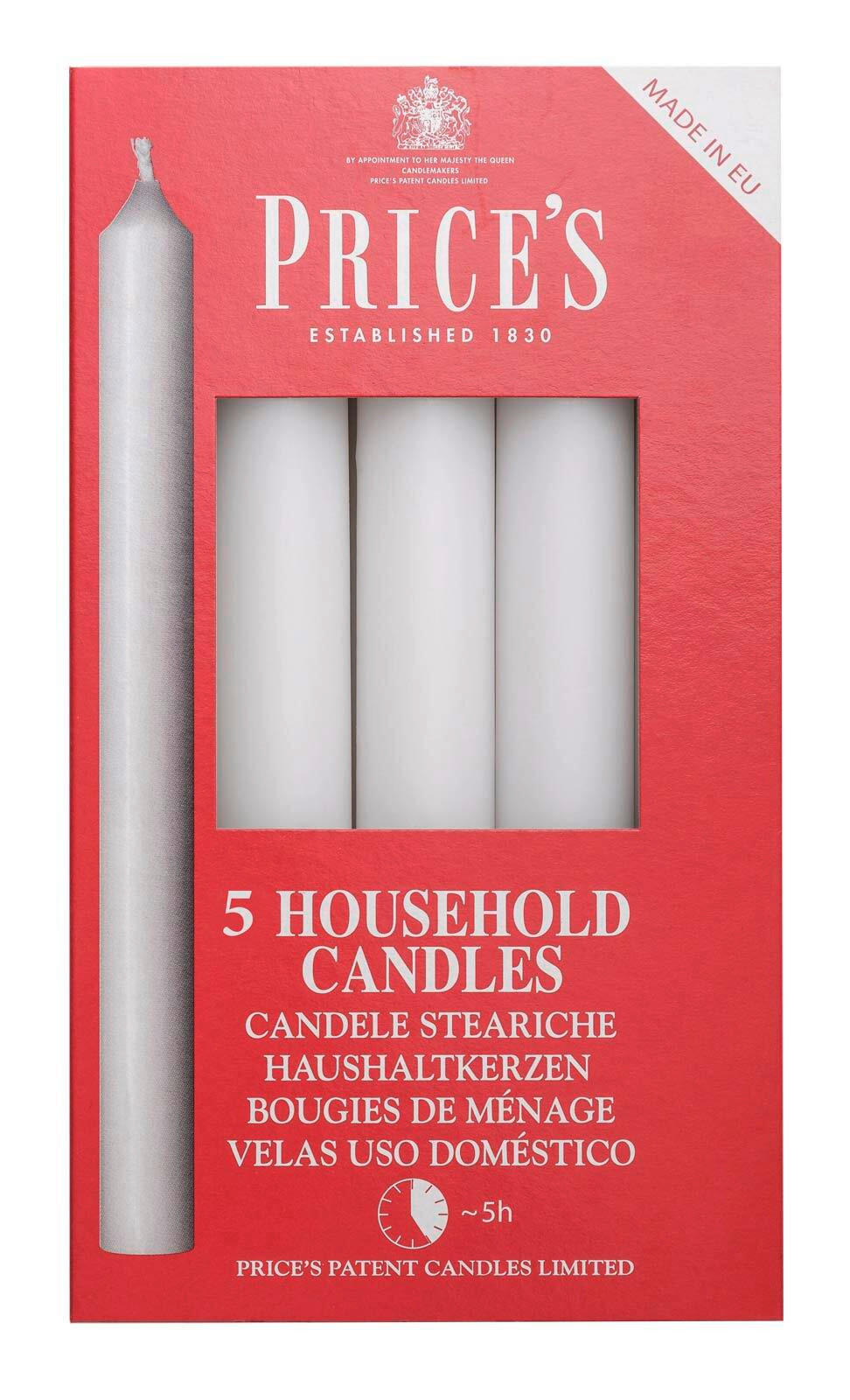 SET NAMIZNIH SVEČ - bela, Basics, naravni materiali (2,5/2,5/15,5cm)