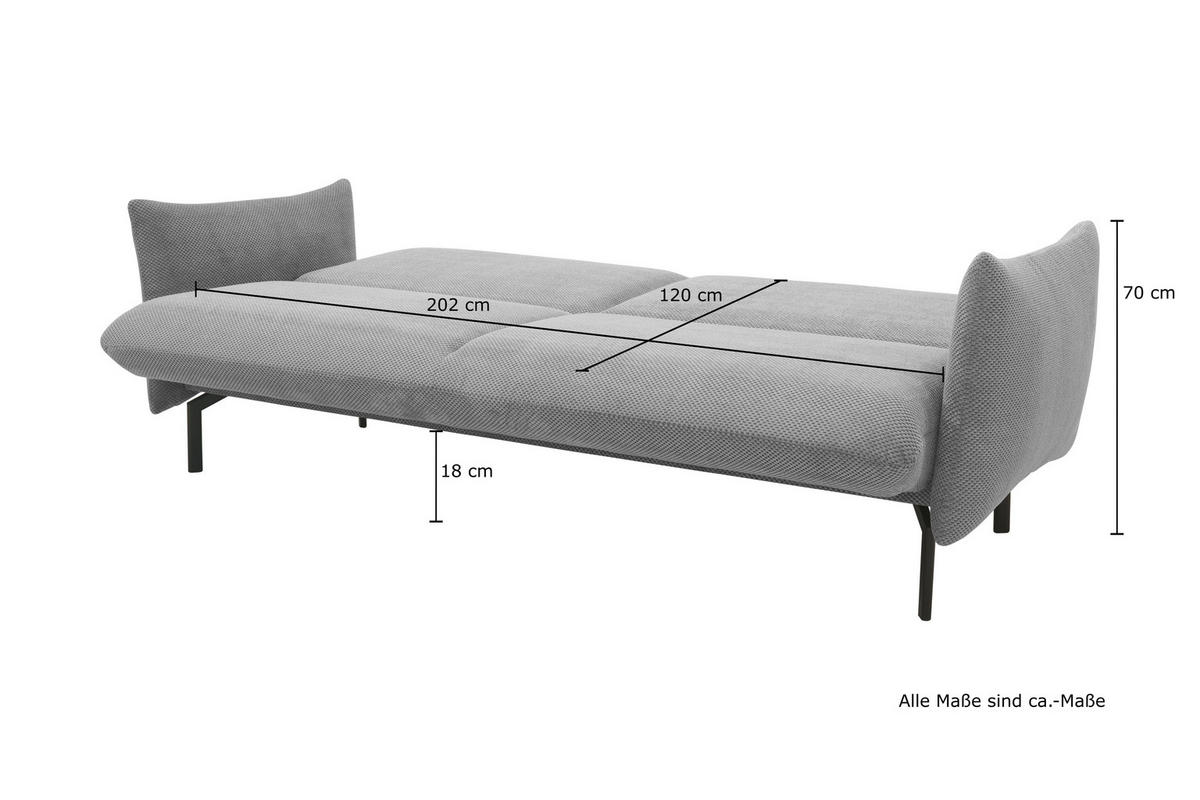 SCHLAFSOFA in Mikrofaser Blau  - Blau/Schwarz, Design, Textil/Metall (234/102/95cm) - MID.YOU