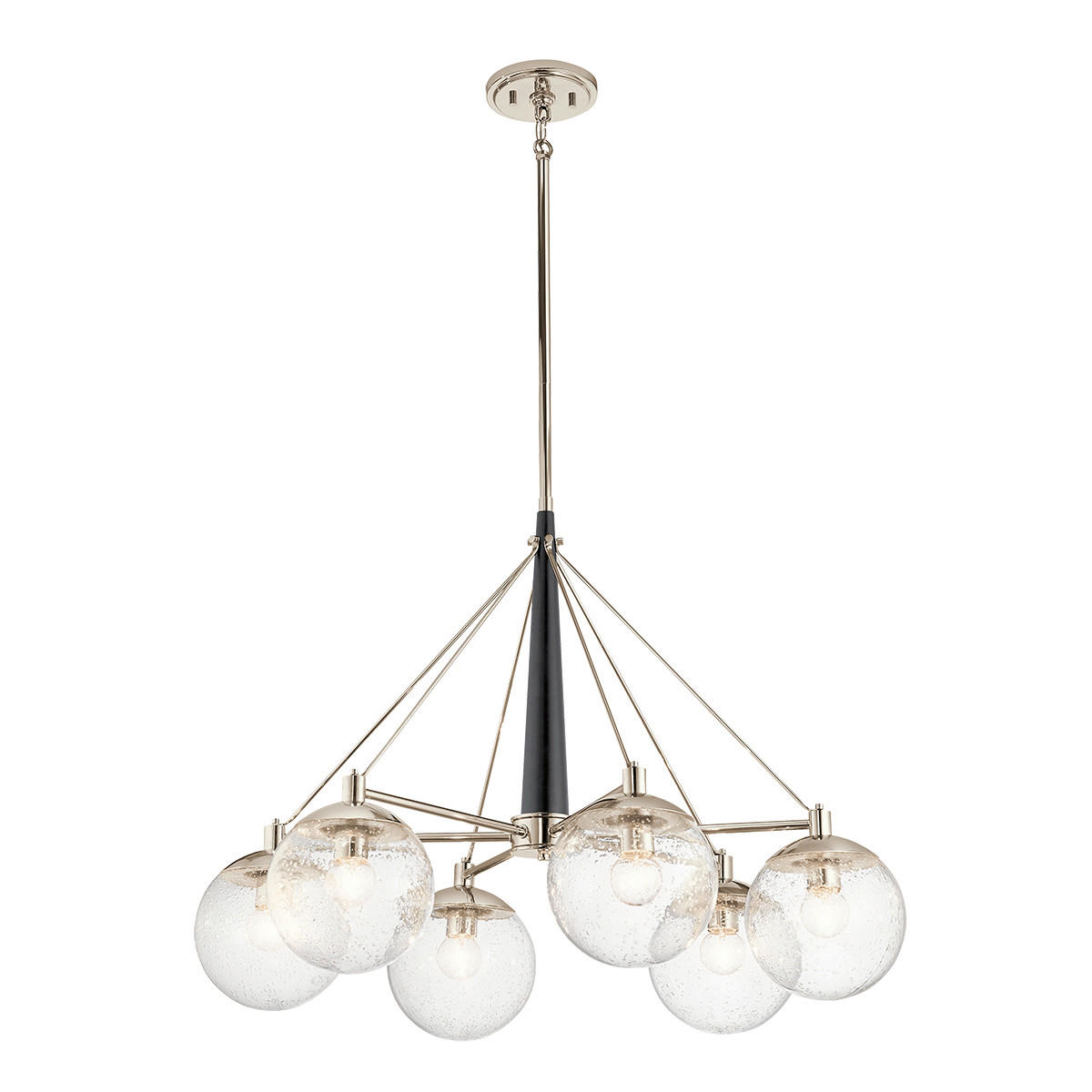 KRONLEUCHTER 87.6/76.8 cm    - Nickelfarben, Konventionell, Glas/Metall (87.6/76.8cm) - Elstead Lighting