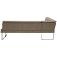 ECKBANK 174/233 cm in Taupe, Chromfarben - Taupe/Chromfarben, Design, Textil/Metall (174/233cm) - Novel