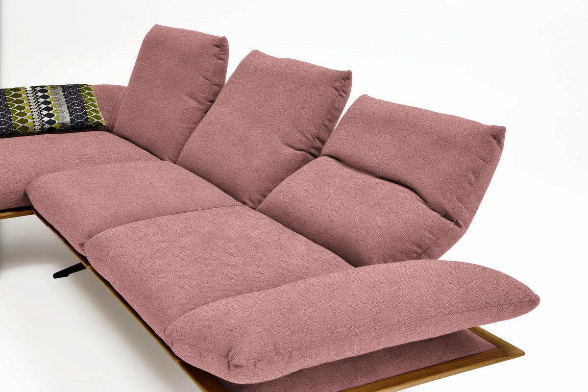 ECKSOFA in Flachgewebe Altrosa  - Schwarz/Altrosa, Design, Holz/Textil (159/314cm) - Dieter Knoll