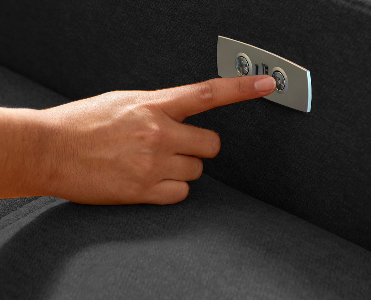ECKSOFA in Mikrofaser Schwarz  - Schwarz, Modern, Textil/Metall (292/185cm) - Livetastic