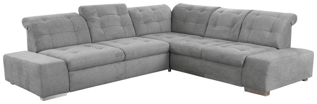 ECKSOFA  in Flachgewebe Grau  - Chromfarben/Grau, MODERN, Kunststoff/Textil (283/254cm) - Sit & More