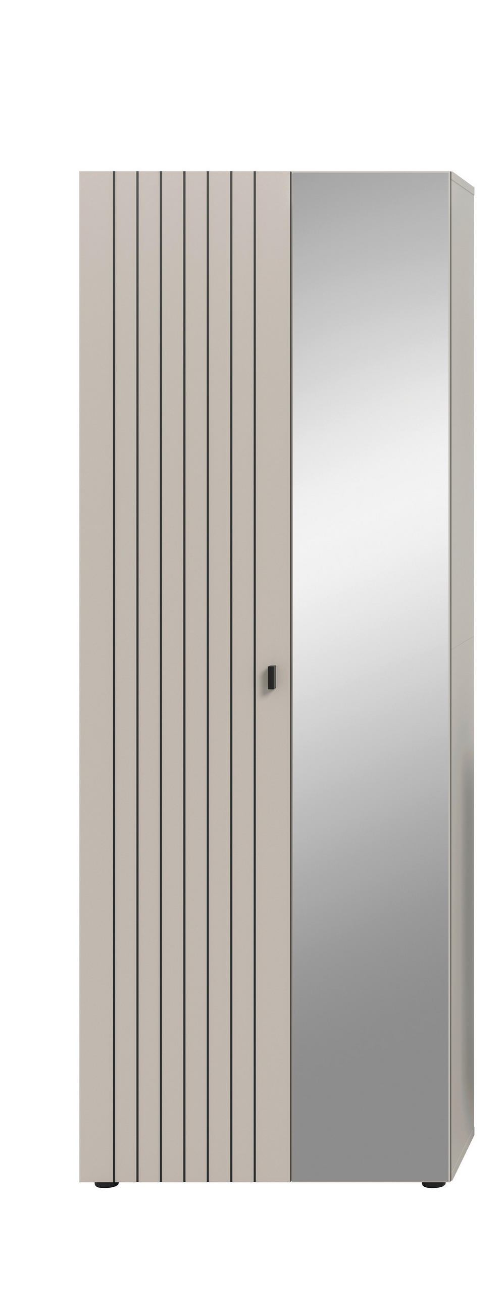 GARDEROBENSCHRANK  in 70/192/37 cm  - Kaschmir/Schwarz, Design, Glas/Holzwerkstoff (70/192/37cm) - MID.YOU