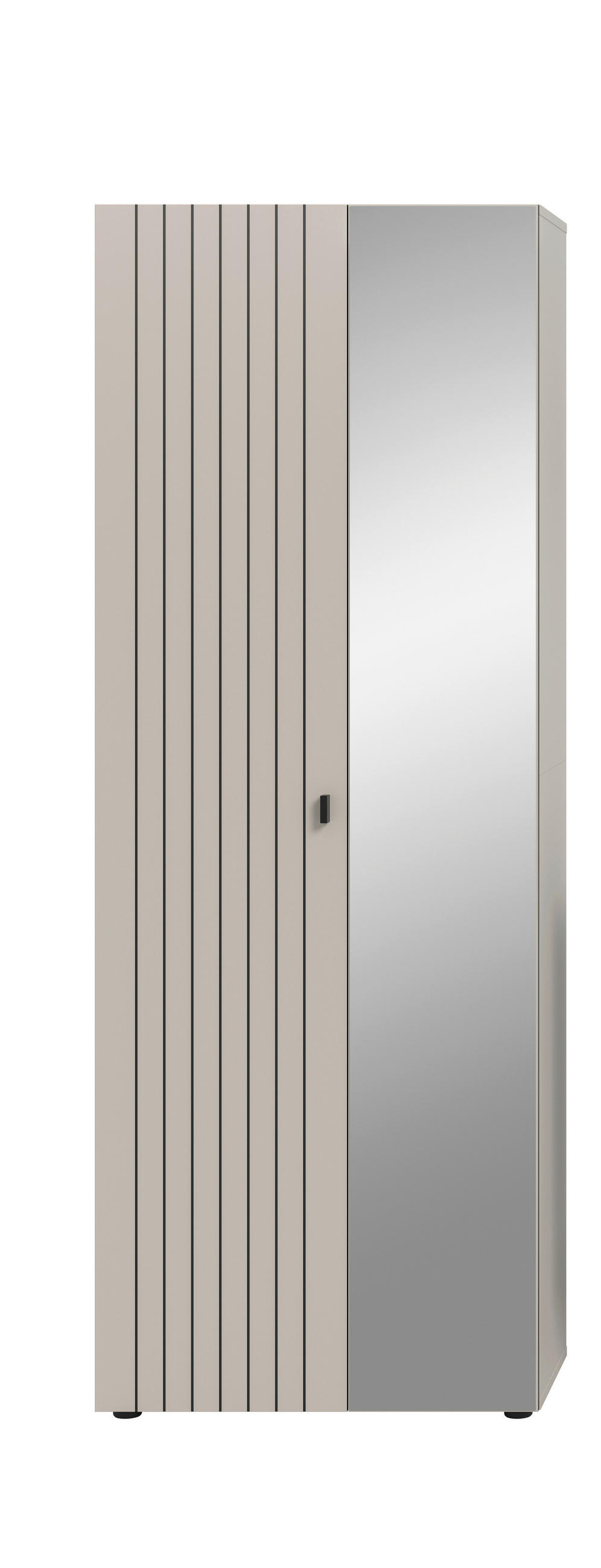 GARDEROBENSCHRANK  in 70/192/37 cm  - Kaschmir/Schwarz, Design, Glas/Holzwerkstoff (70/192/37cm) - MID.YOU