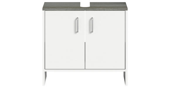 WASCHBECKENUNTERSCHRANK 60/55/28 cm - Silberfarben/Weiß, MODERN, Holzwerkstoff/Kunststoff (60/55/28cm) - Xora