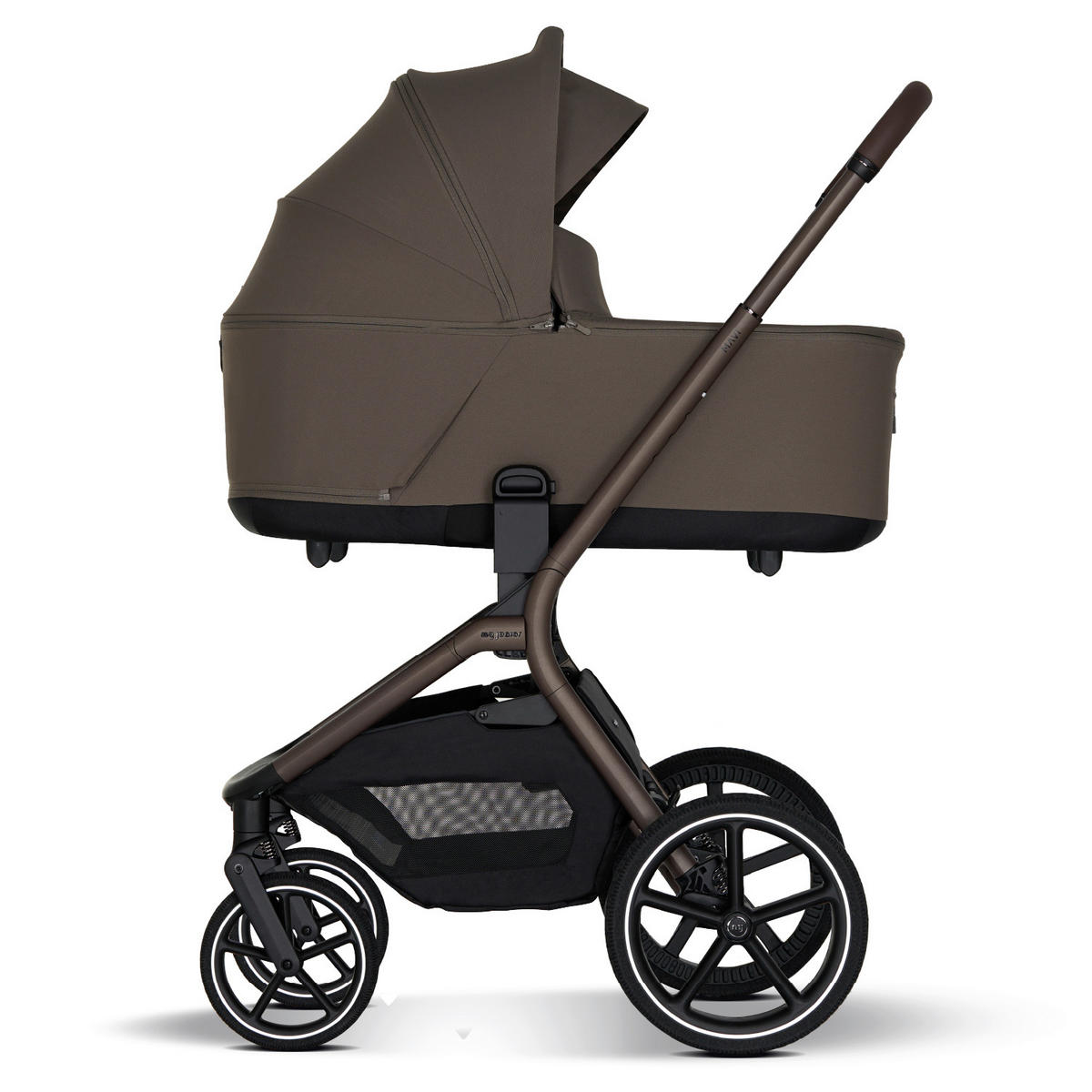 KINDERWAGENSET MAVI 3in1 Premium  - Mokka, Basics, Textil/Metall (92/55/110,5cm) - My Junior