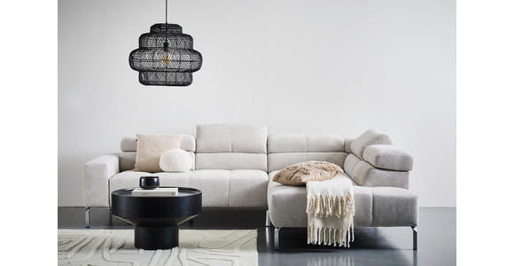 ECKSOFA Naturfarben Flachgewebe - Chromfarben/Naturfarben, KONVENTIONELL, Textil/Metall (282/224cm) - Hom`in