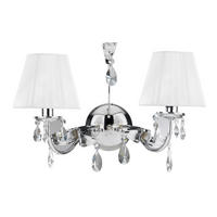 WANDLEUCHTE 46/30/24 cm   - Chromfarben/Weiß, KONVENTIONELL, Glas/Textil (46/30/24cm)