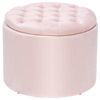 TABURE, les, tekstil roza  - roza, Trend, tekstil/les (50/40/50cm) - Carryhome