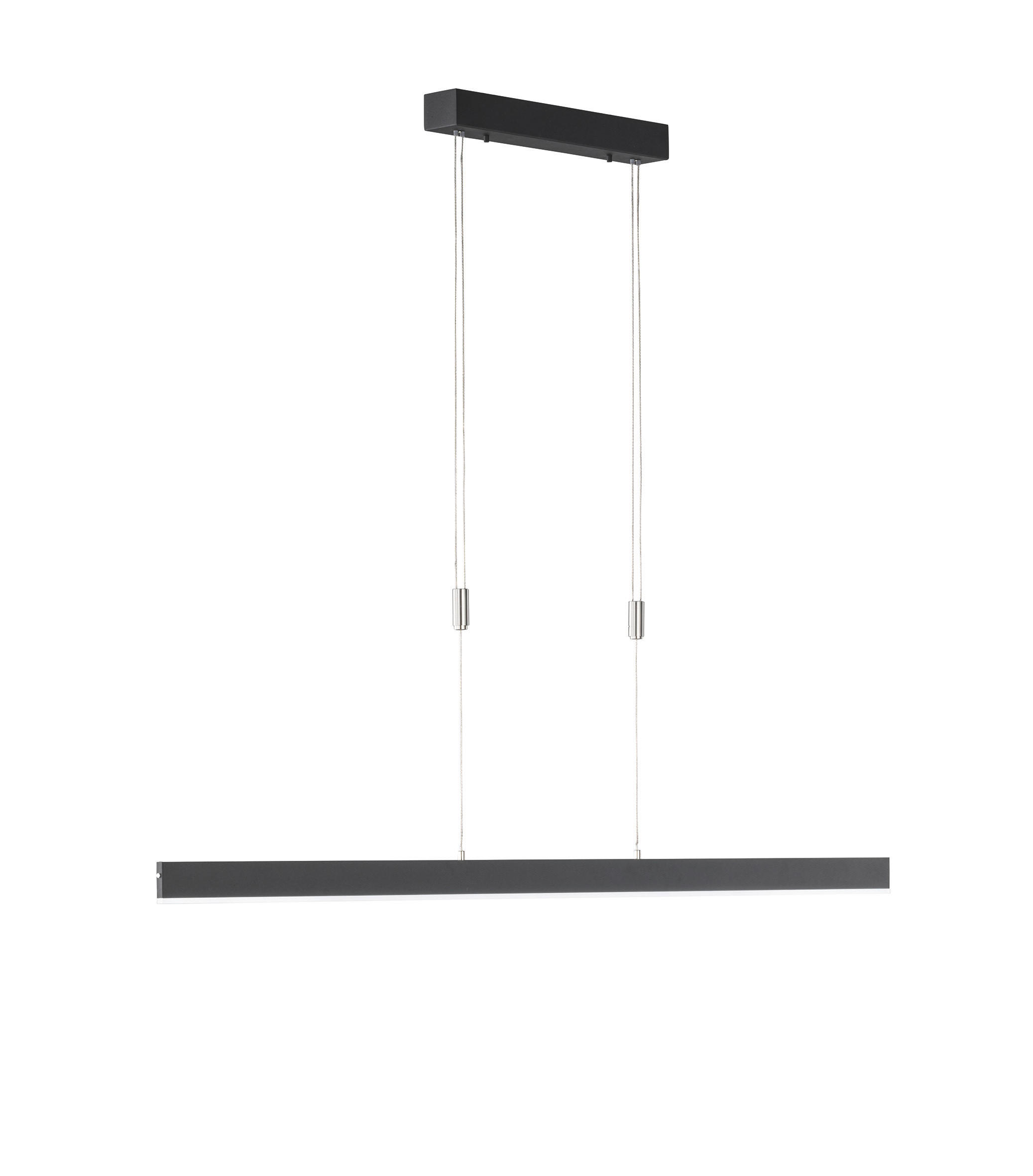 LED-HÄNGELEUCHTE Straight 140/90-150 cm   - Schwarz/Nickelfarben, Basics, Metall (140/90-150cm) - Schöner Wohnen