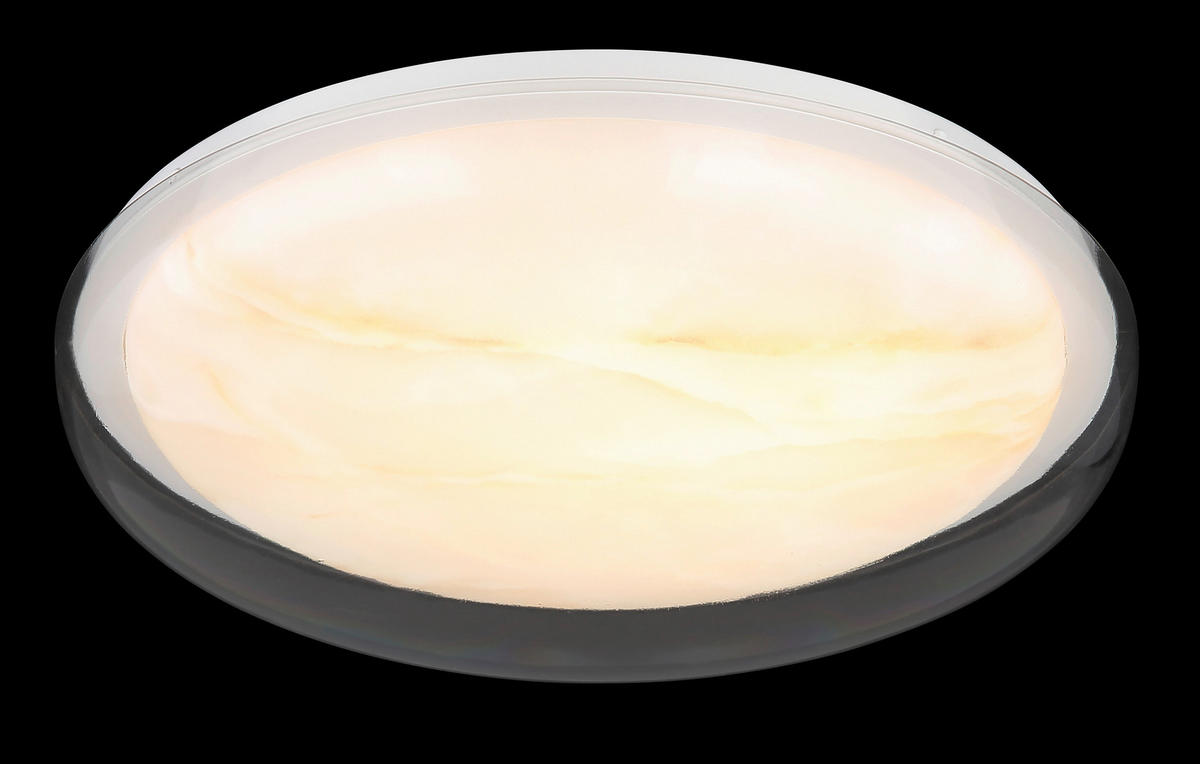 STROPNÍ LED SVÍTIDLO, 38,5/8 cm  - bílá/čiré, Basics, kov/plast (38,5/8cm) - Globo