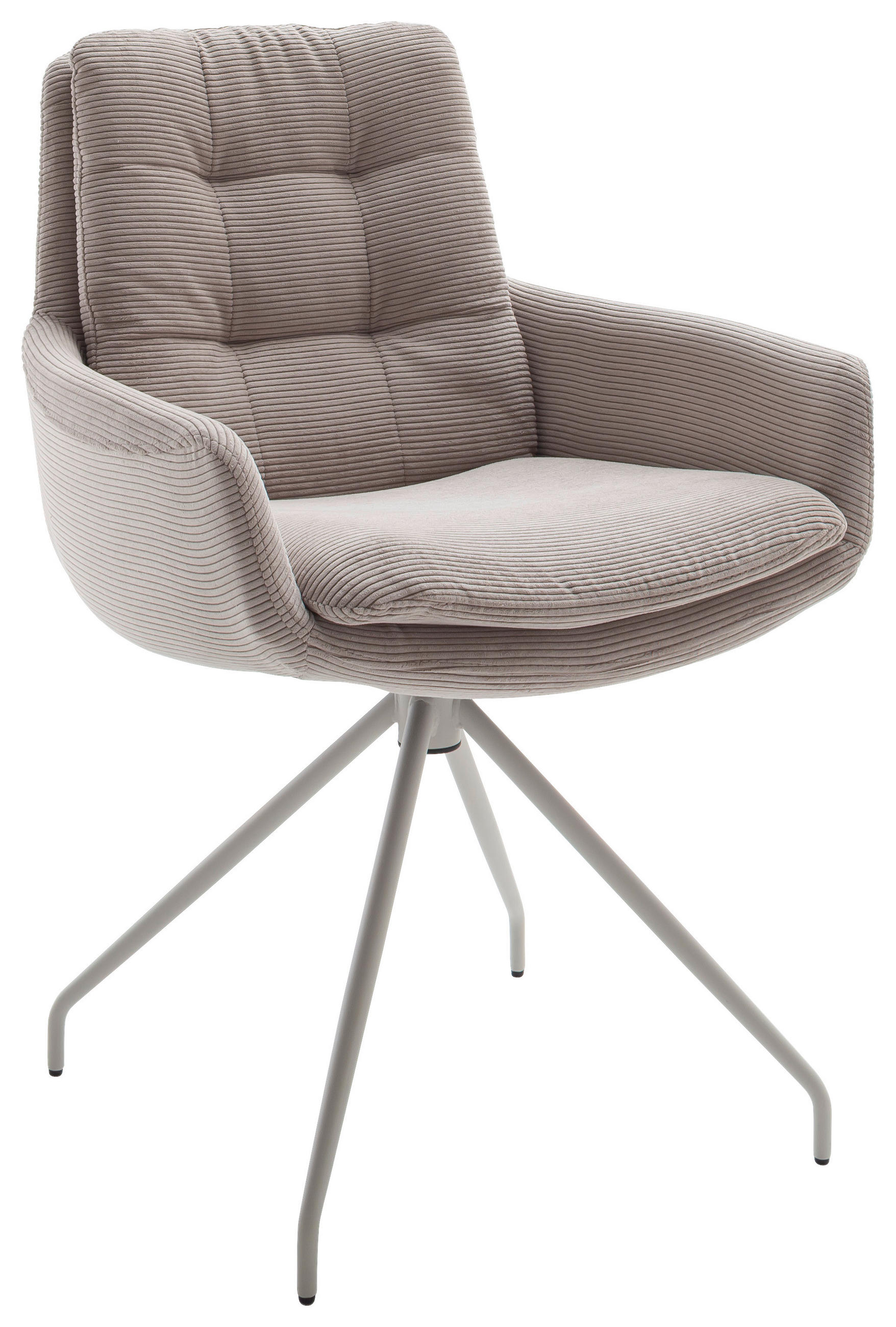 ARMLEHNSTUHL  in Cord  - Sandfarben/Seidengrau, Design, Textil/Metall (63/90/69cm) - Johann Jakob