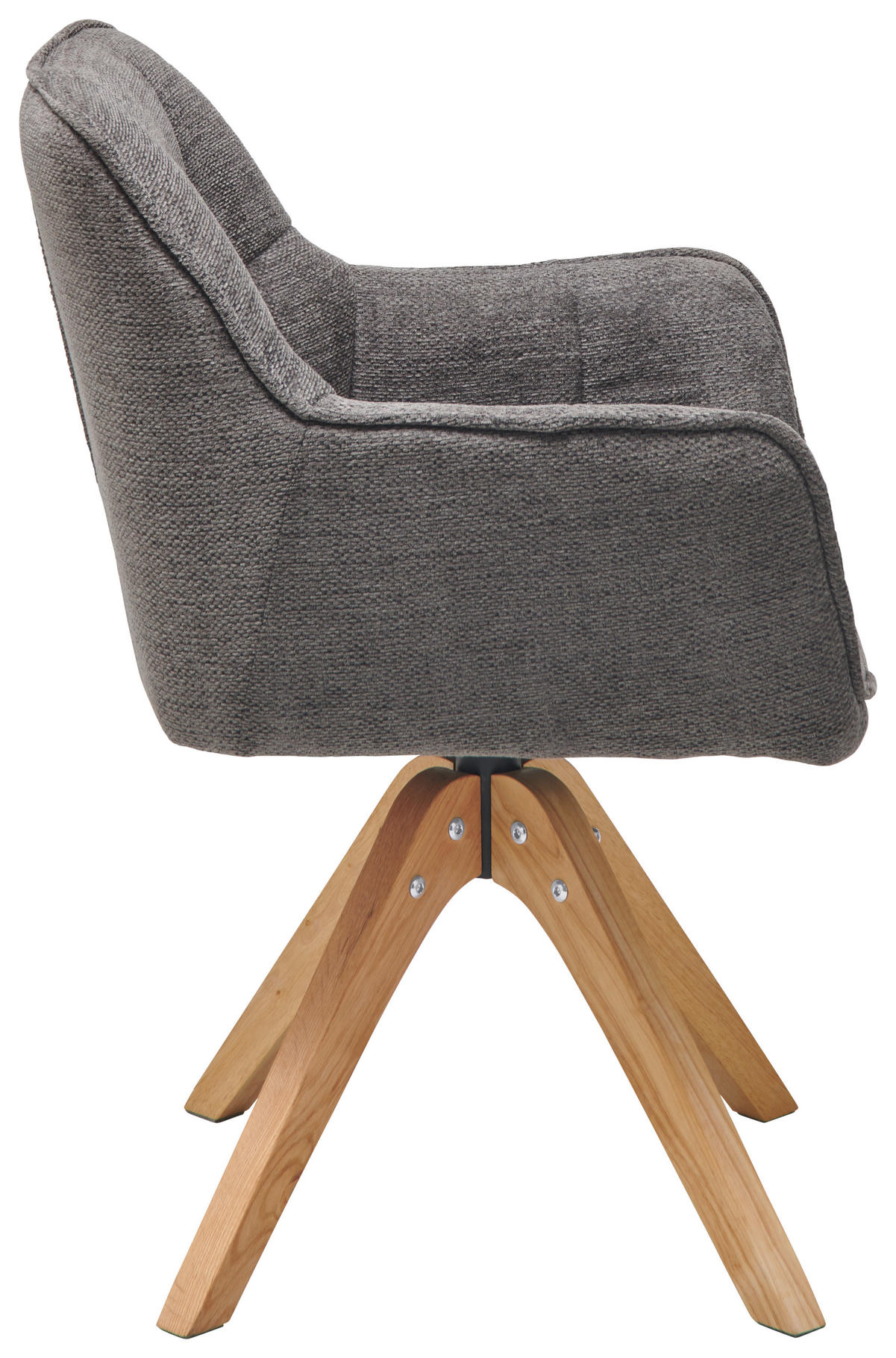 ARMLEHNSTUHL  inklusive Armlehnen, Sitzfläche 360° drehbar Webstoff  Eichefarben, Dunkelgrau  - Dunkelgrau/Eichefarben, LIFESTYLE, Holz/Textil (61/85/63cm) - Livetastic