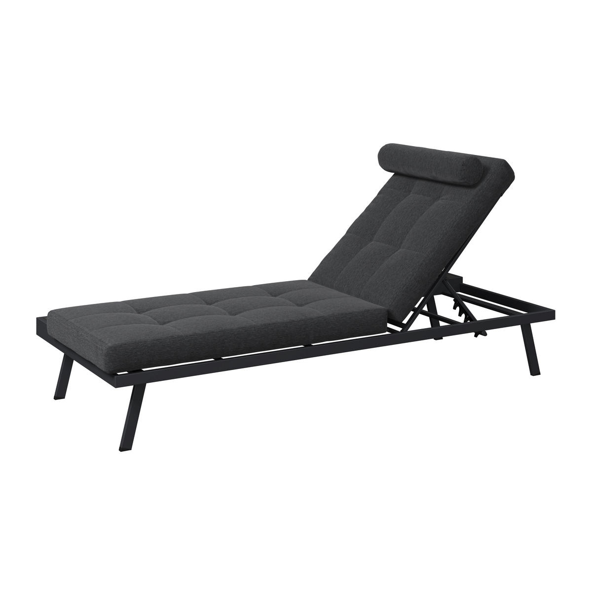 GARTENLIEGE 199/85/86 cm  - Anthrazit, MODERN, Kunststoff/Textil (199/85/86cm) - Ambia Garden