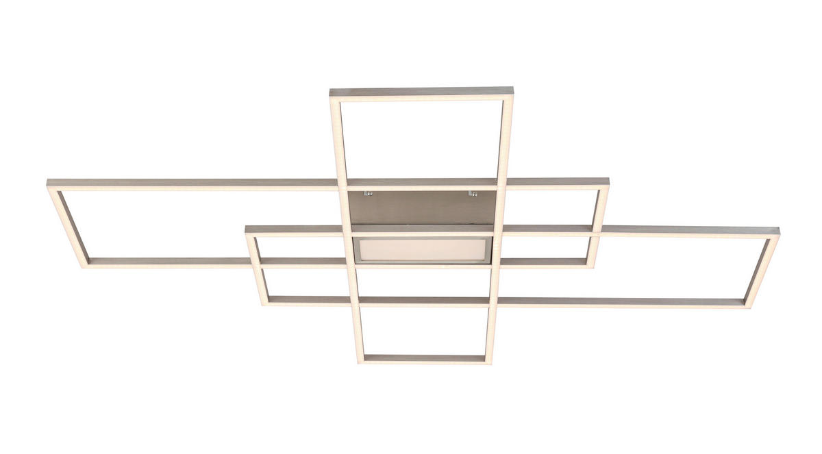 LED MENNYEZETI LÁMPA - nikkelszínű, Design, műanyag/fém (100/75/7,5cm) - Novel