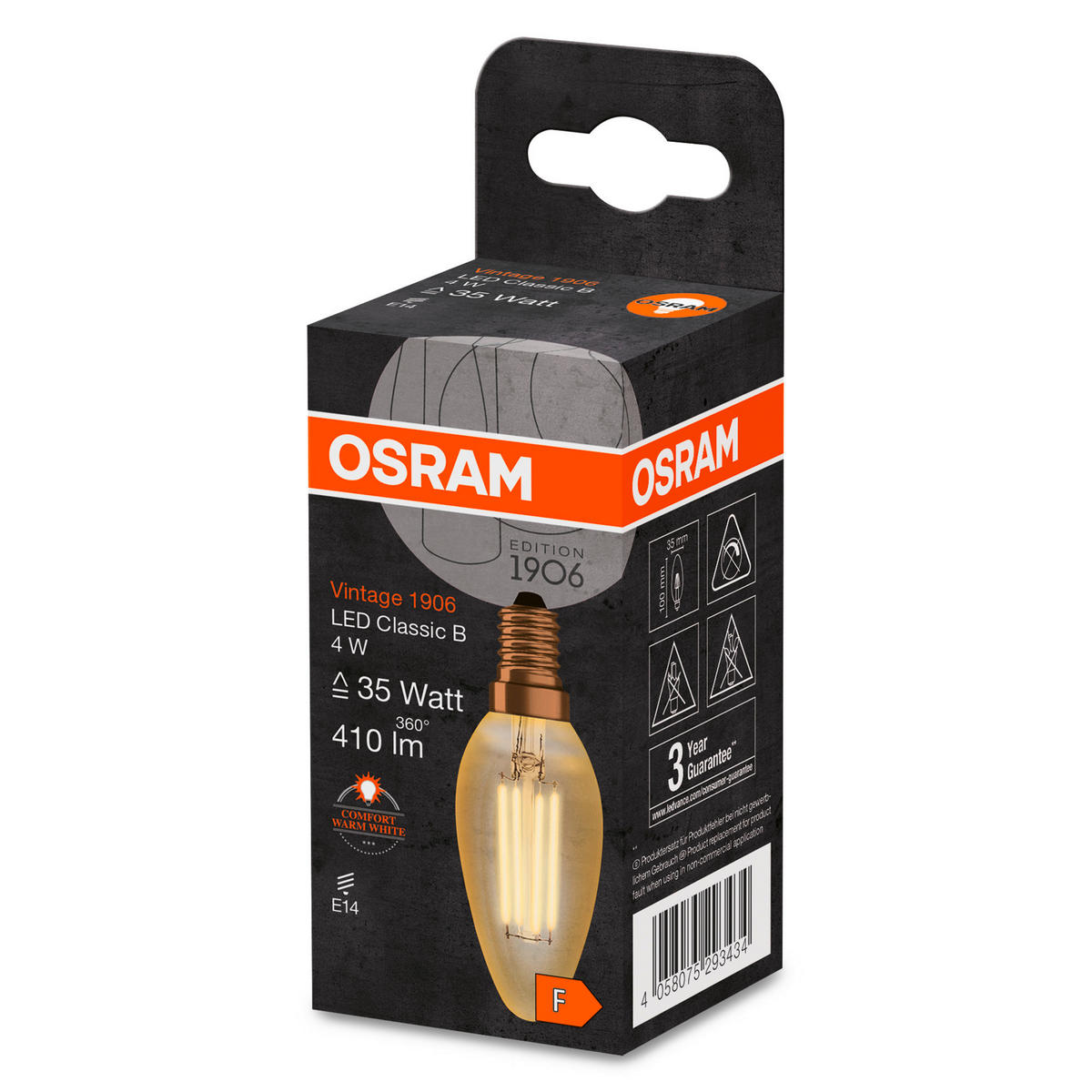 LED-LEUCHTMITTEL   E14 4 W 410 lm 2 Stück  - Goldfarben, Basics, Glas (3,5/10cm) - Osram