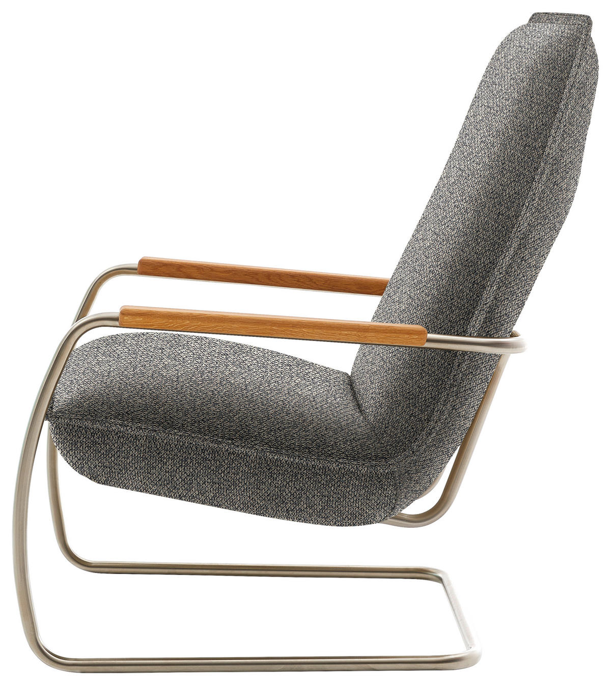 SESSEL in Flachgewebe Greige  - Edelstahlfarben/Greige, Design, Holz/Textil (76/105/87cm) - Koinor