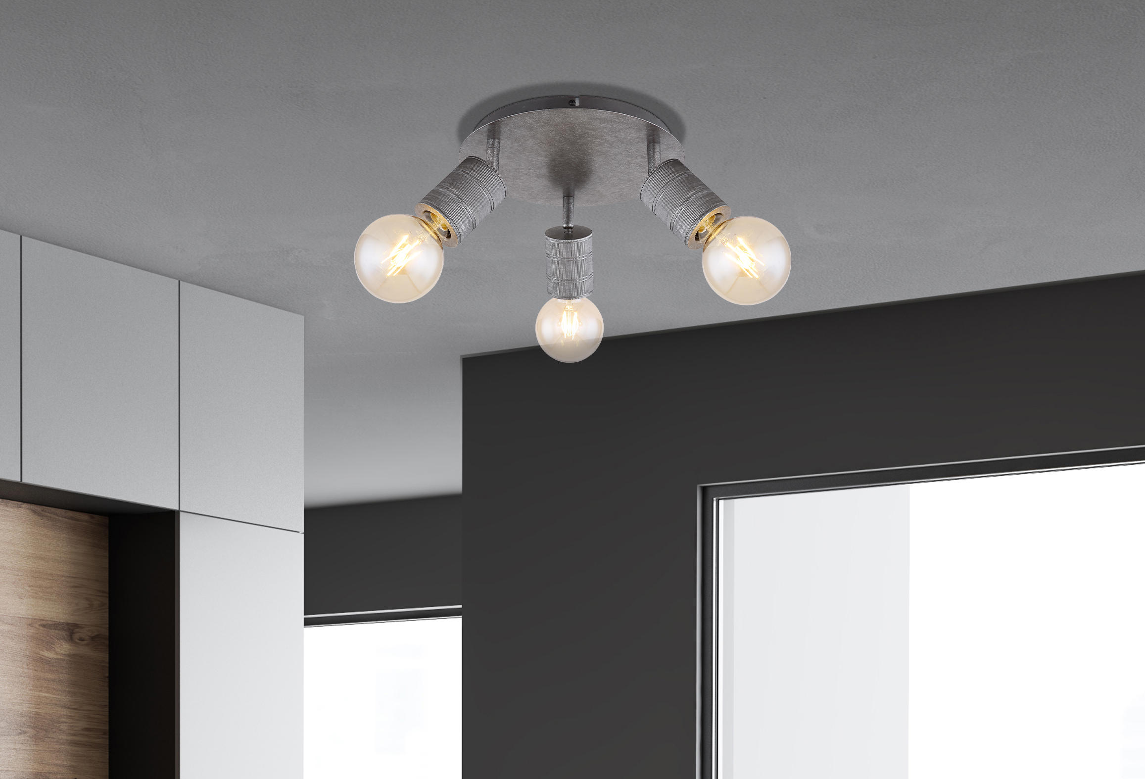 DECKENSTRAHLER - Silberfarben, Basics, Metall (28/16cm) - Globo